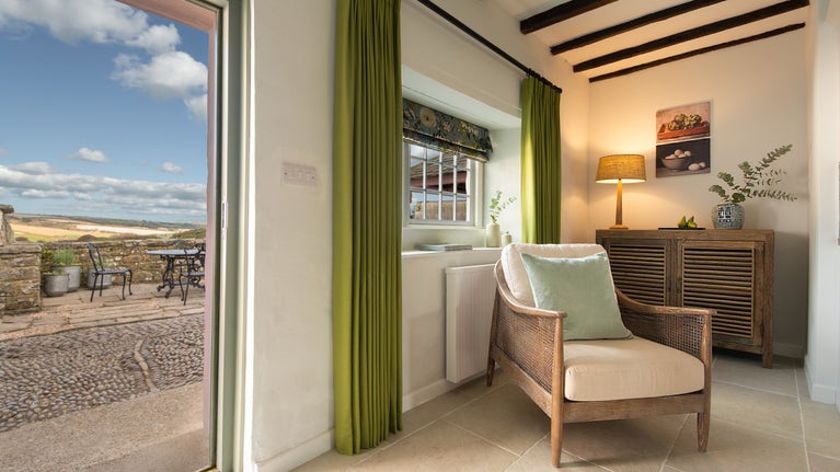 The door into the kitchen at Newgale Wood Farm, Pembrokeshire